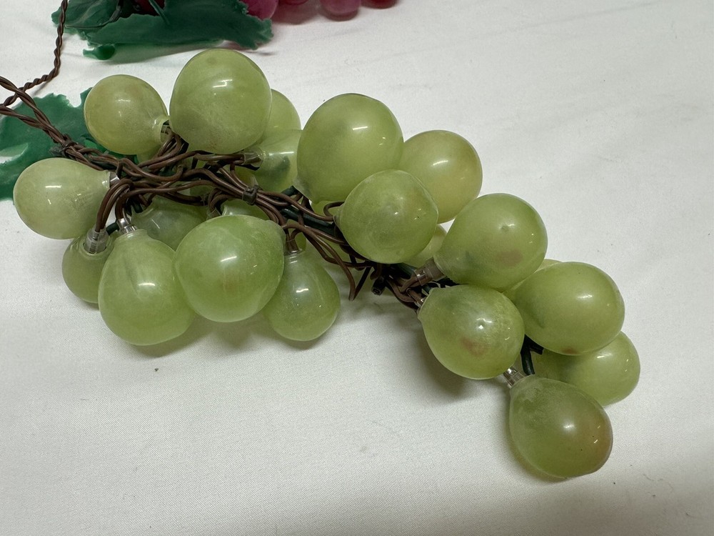 Vintage 4 Red & Green Grape Cluster Rubber Hanging 20ft String Light