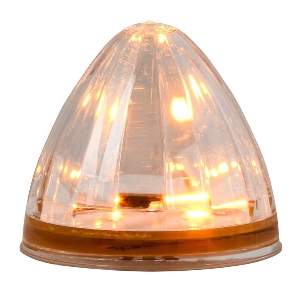 AMBER/CLEAR 2.5" Diameter Watermelon 6 LED Sealed Light - 79541