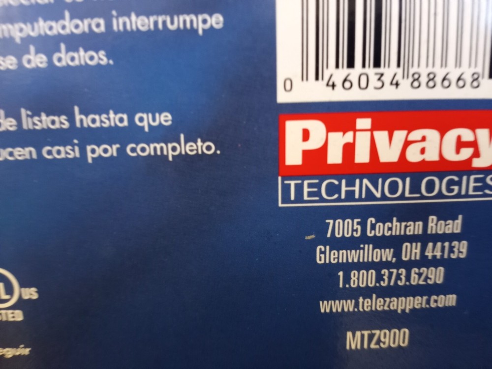 TeleZapper Telephone Telemarketers Blocker by Privacy Technologies NEW