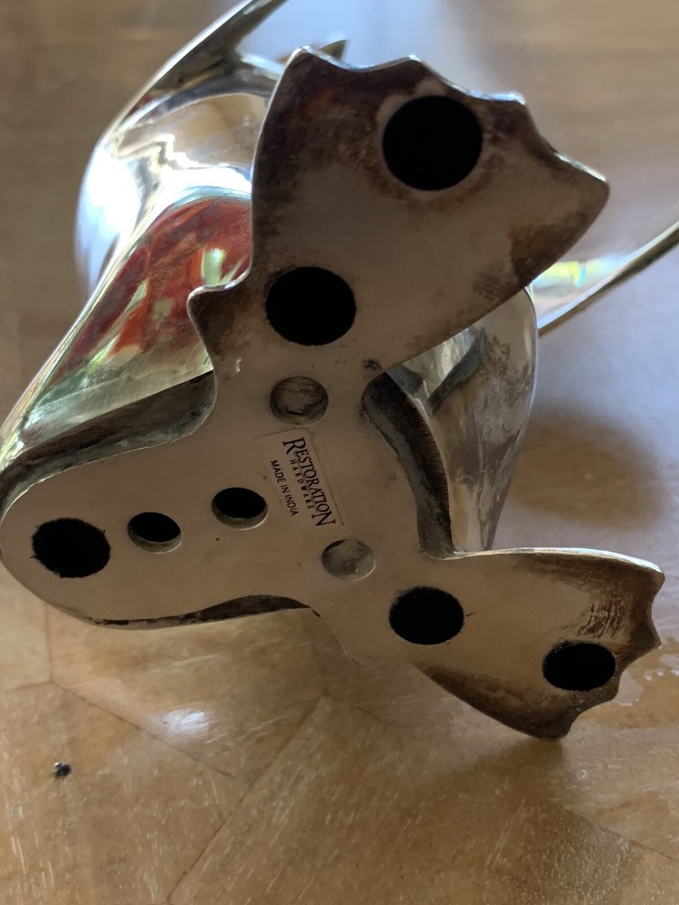 Restoration Hardware Silver Plate Penguin Butler Candy Dish Keys Nuts