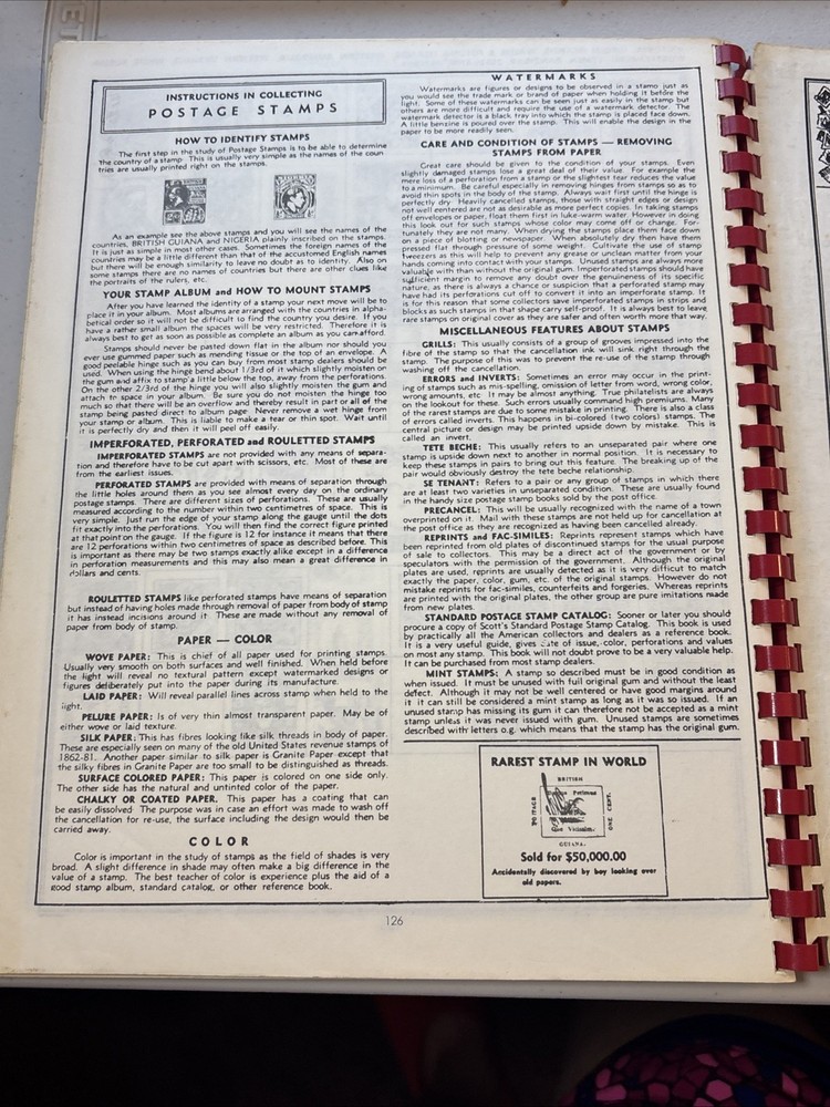 Vintage 1966 Revised Grossman The Majestic Stamp Album Book STAMPS INCLUDED