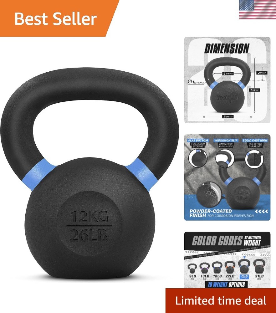 26lb Cast Iron Kettlebell for Strength Training.