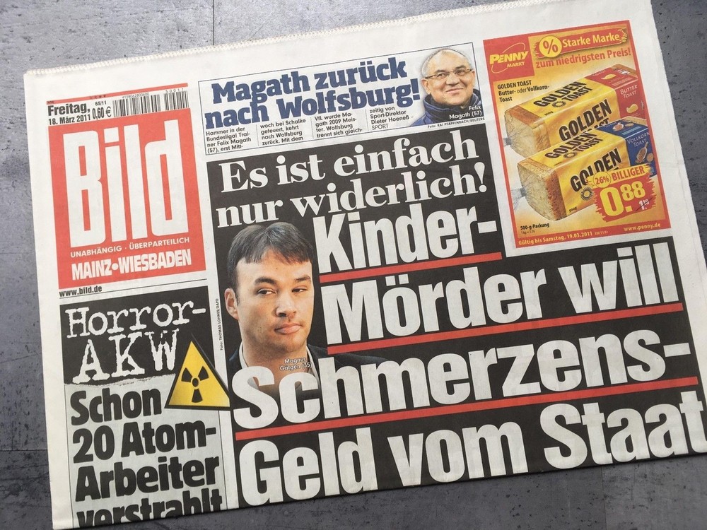 Bild newspaper 18 March 2011/3rd / 18.03.2011 / Magath Wolfsburg Gäfken