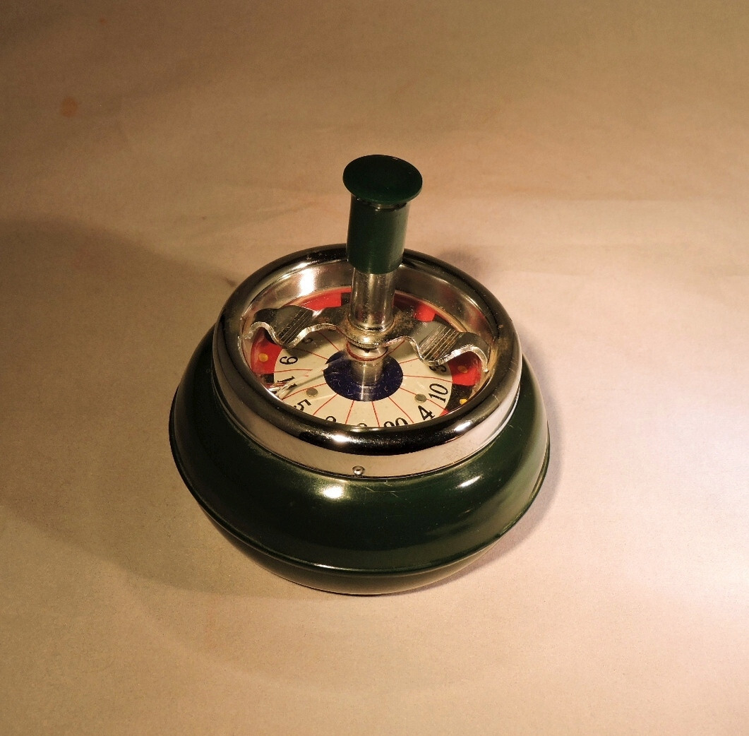 Vintage Roulette Wheel Ashtray 1960's era Works Great