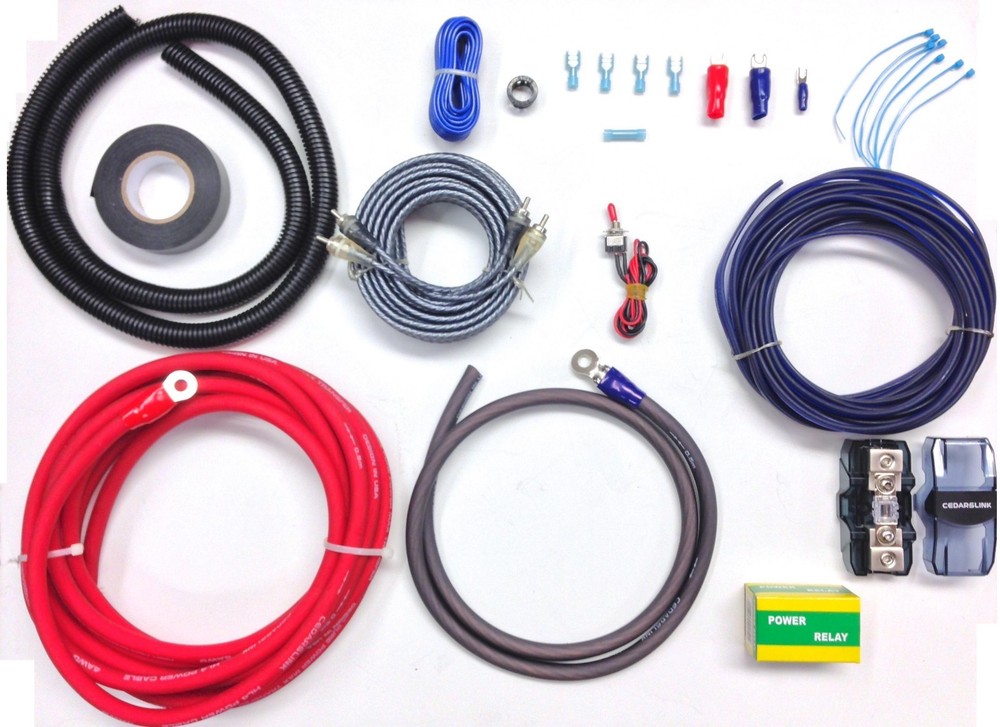 Complete CedarsLink 4 AWG High Quality Amplifier Installation Wire Cables Kit