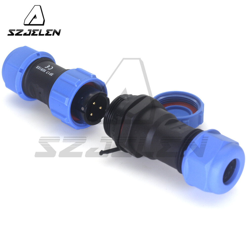 SP17 10A 3Pin LED Light Wire Connector,Panel Mount Waterproof Connector Plug