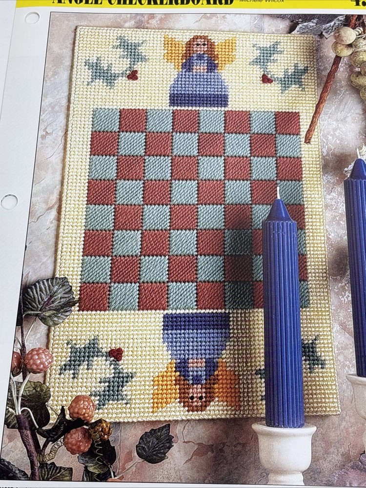 Angel Checkerboard Annie's Attic Plastic Canvas Pattern Page