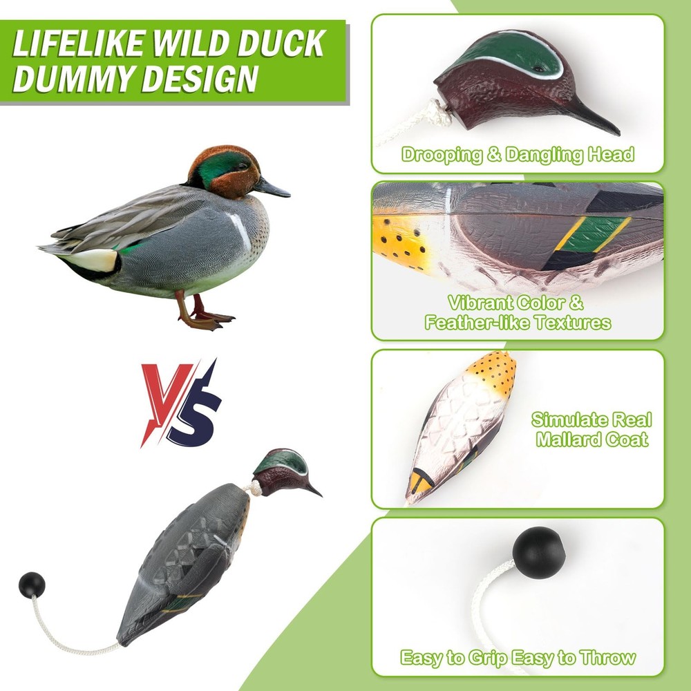 Archerest Dead Sharp-Billed Duck Dummy for Waterfowl Retriever Training