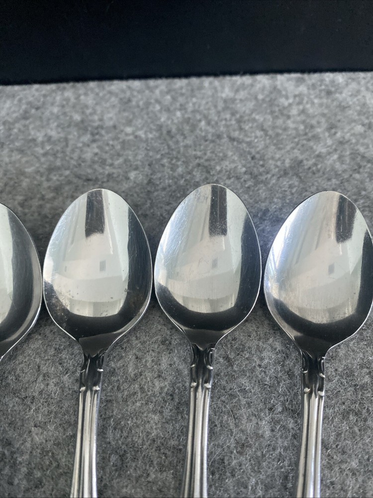 5 TOWLE/SUPREME CUTLERY STAINLESS FLATWARE, "PIERRE" PATTERN, TEASPOONS