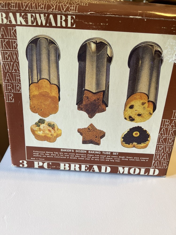 BAKEWARE Bread Cookie Mold 3 Piece Baker’s Dozen Baking Tube Set Dough