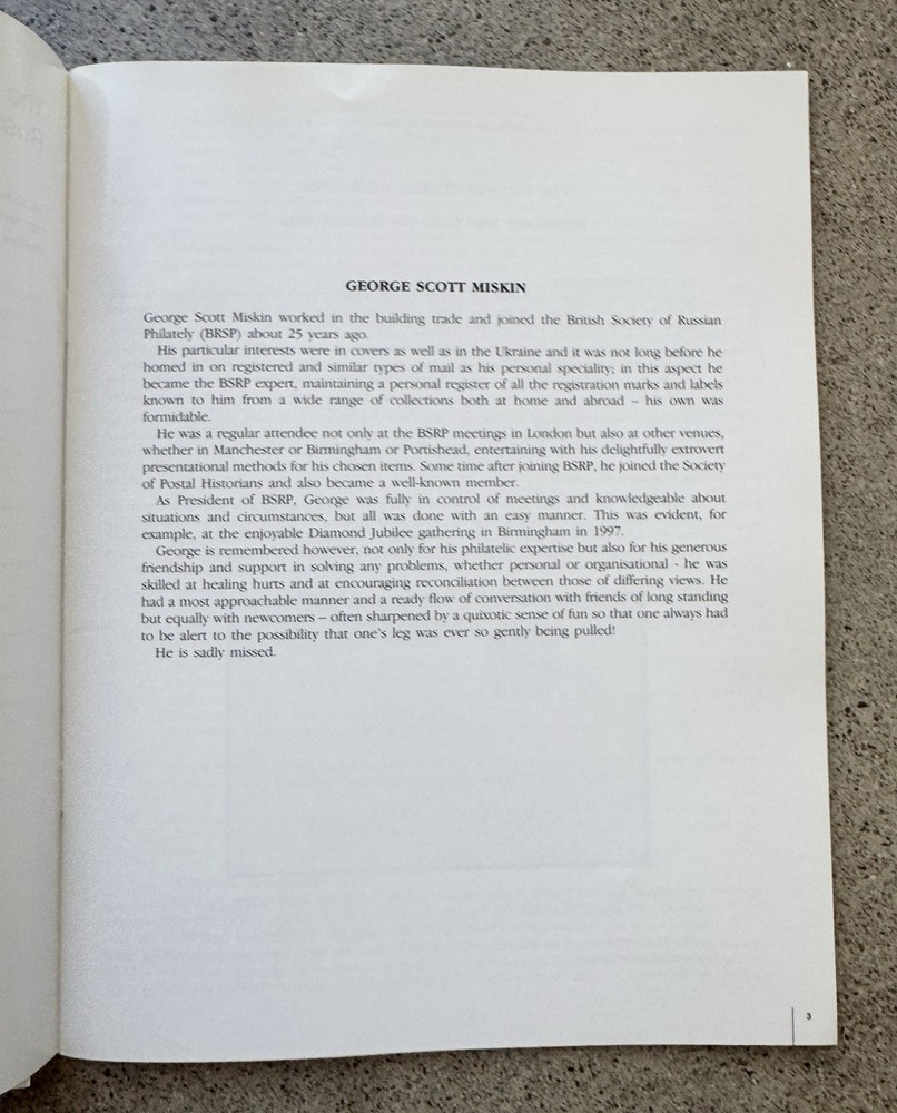 George Miskin Russian Stamps Postal History Phillips Auction Catalog 2000 Tarn