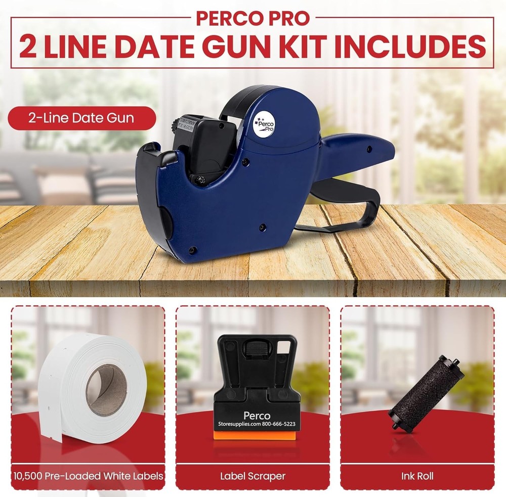 Versatile 2 Line Label Gun Kit with Adhesive Labels: Quick & Easy Setup