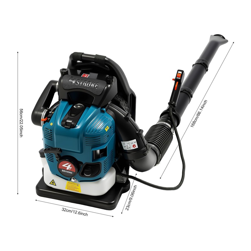 Gas Leaf Blower 75.6cc 4-Stroke Engine Backpack Leaf Blower with Cruise Control