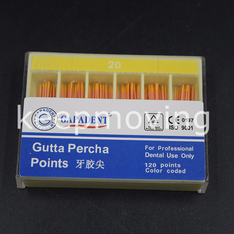 5 Kits Dental GAPADENT Gutta Percha Points 20# 120 Points Color Coded