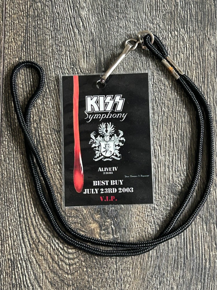 KISS LAMINATE PASS Kiss Symphony Alive IV Concert Best Buy VIP 2003 Vintage Kiss