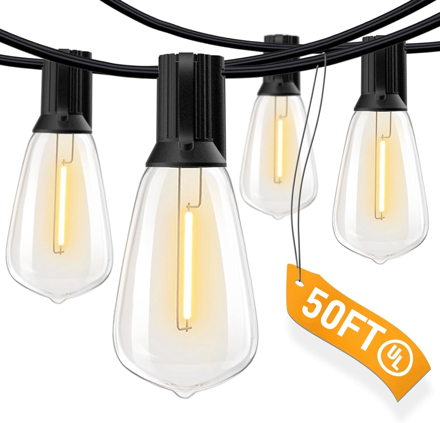 50FT - 800FT LED Outdoor String Lights Dimmable Waterproof ST38 LED Patio Lights