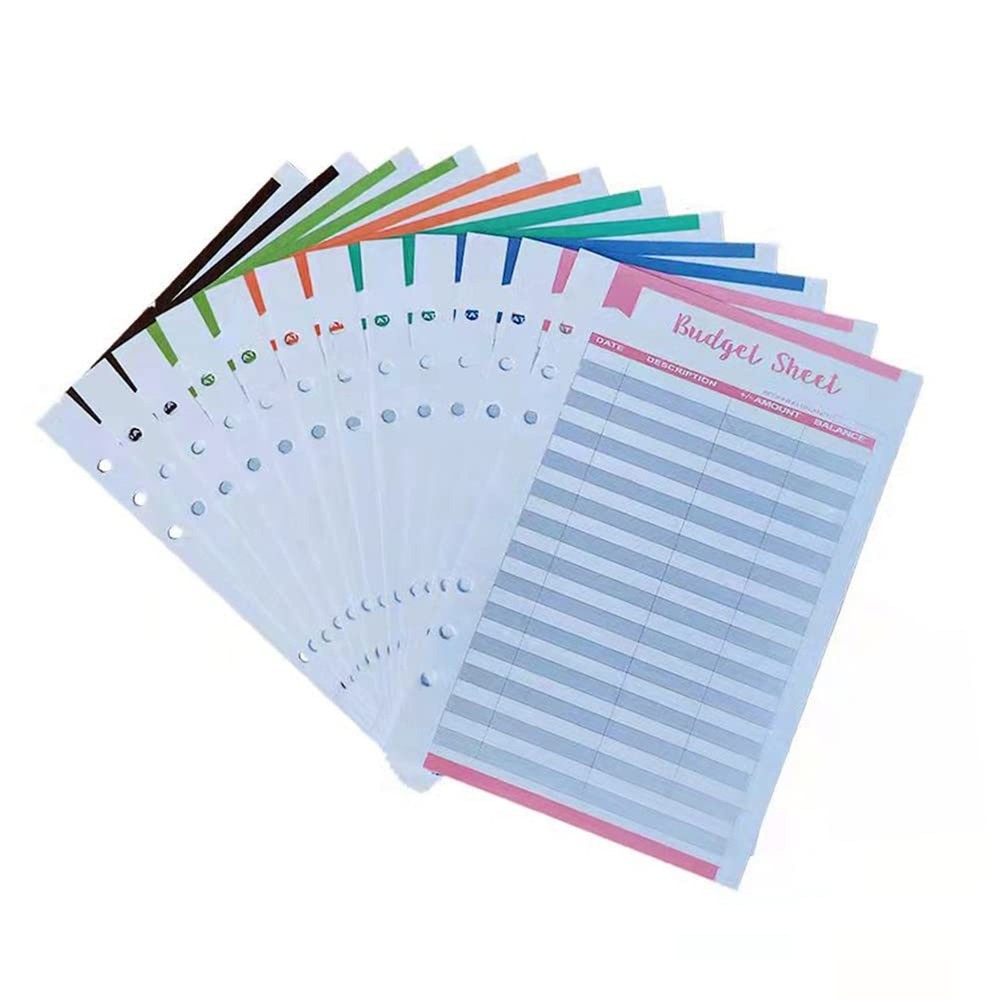 Budget Sheets for A5 Binder, 60 Pcs Budget Tracker Inserts for A5 Planner, 6-...