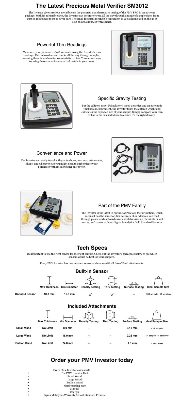 IN STOCK New Sigma Metalytics Investor Precious Metal Verifier SM3012 3 Wands