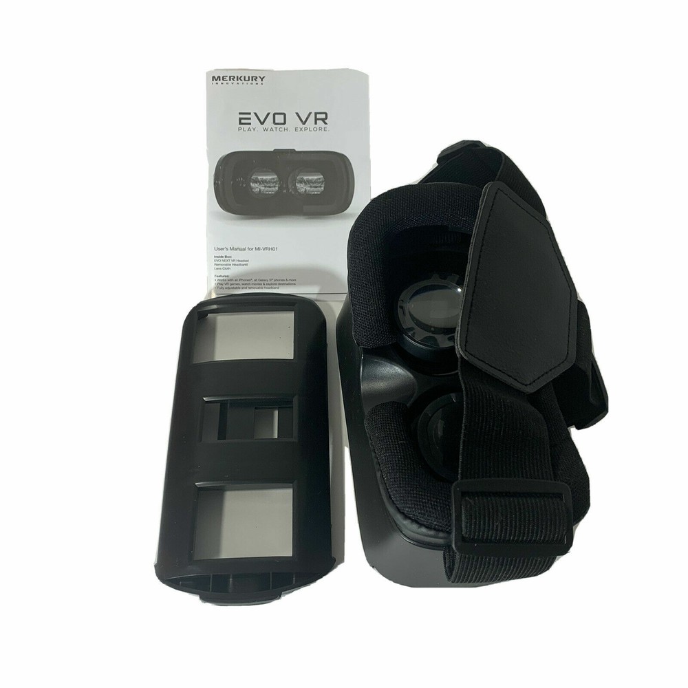 EVO VR - Virtual Reality Headset for All Smartphones - IOS & Android - Blk