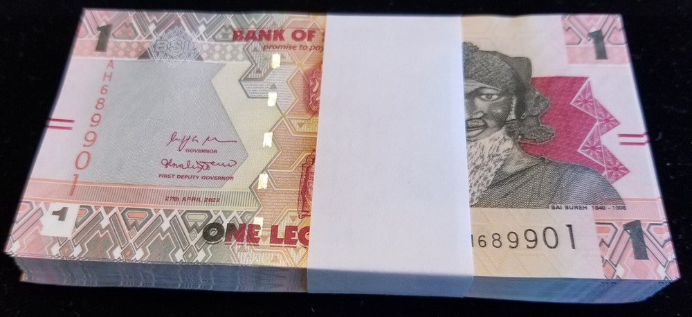 Sierra Leone 100x 1 New Leone 2022 UNC BUNDLE