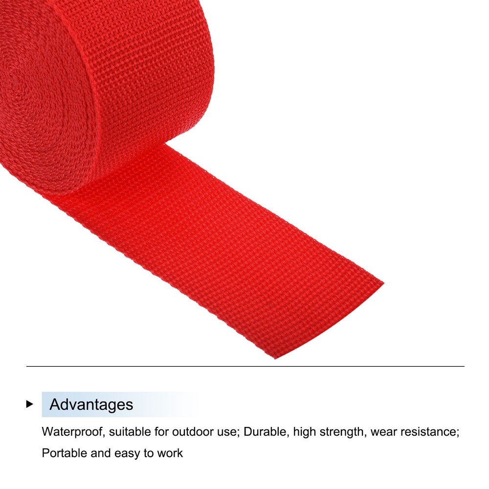 Lightweight Polypropylene Webbing Strap 5cm 5 Yard Red