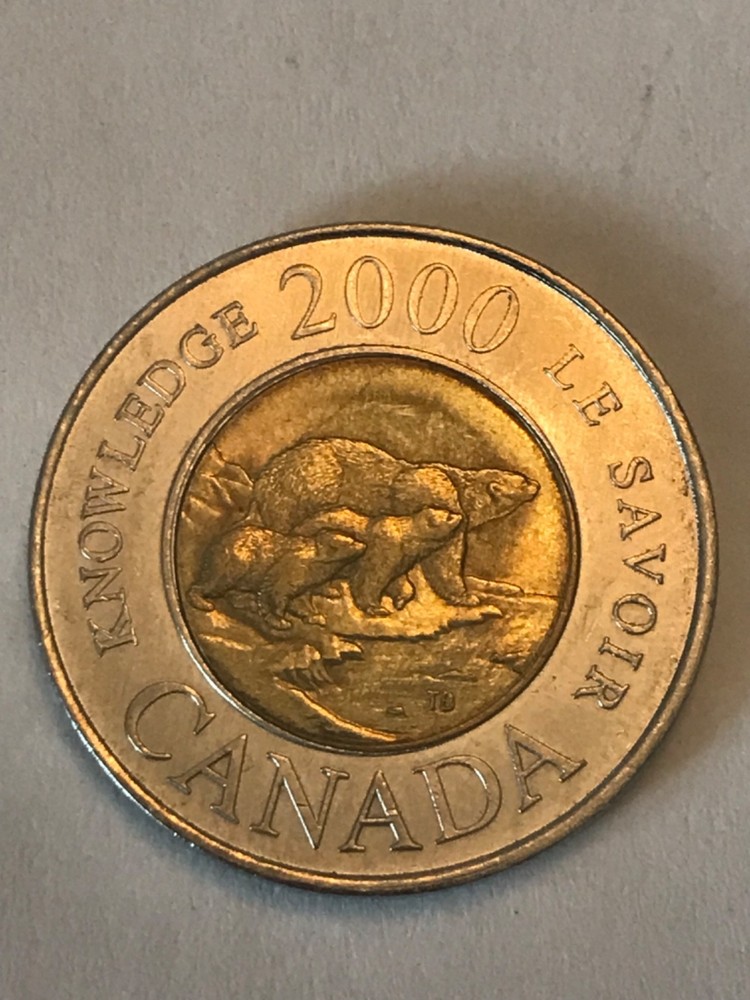2000 KNOWLEDGE Canada $2 two dollar toonie