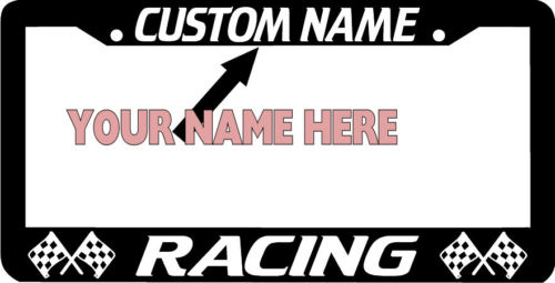 CUSTOM RACING TEAM NAME TEXT License Plate Frame