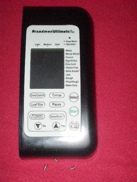 Breadman Bread Maker Machine Control Panel Model TR2500BC ( 3 Rivet Version )