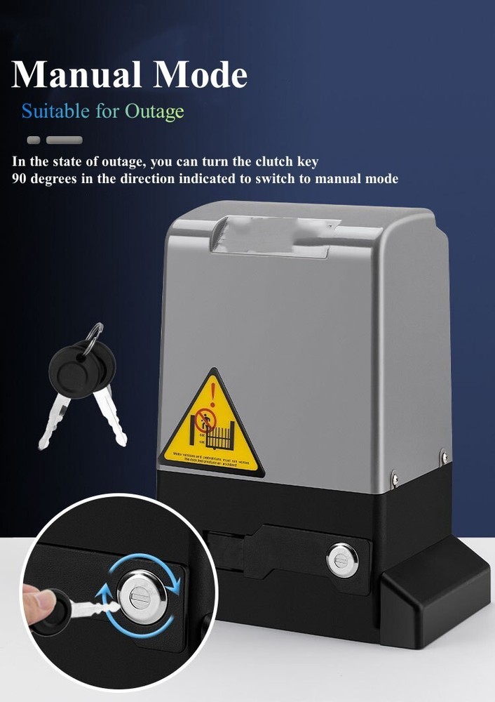 Automatic Sliding Gate Opener Rack Driven with 2 Remotes & Complete Kit 2700 lbs