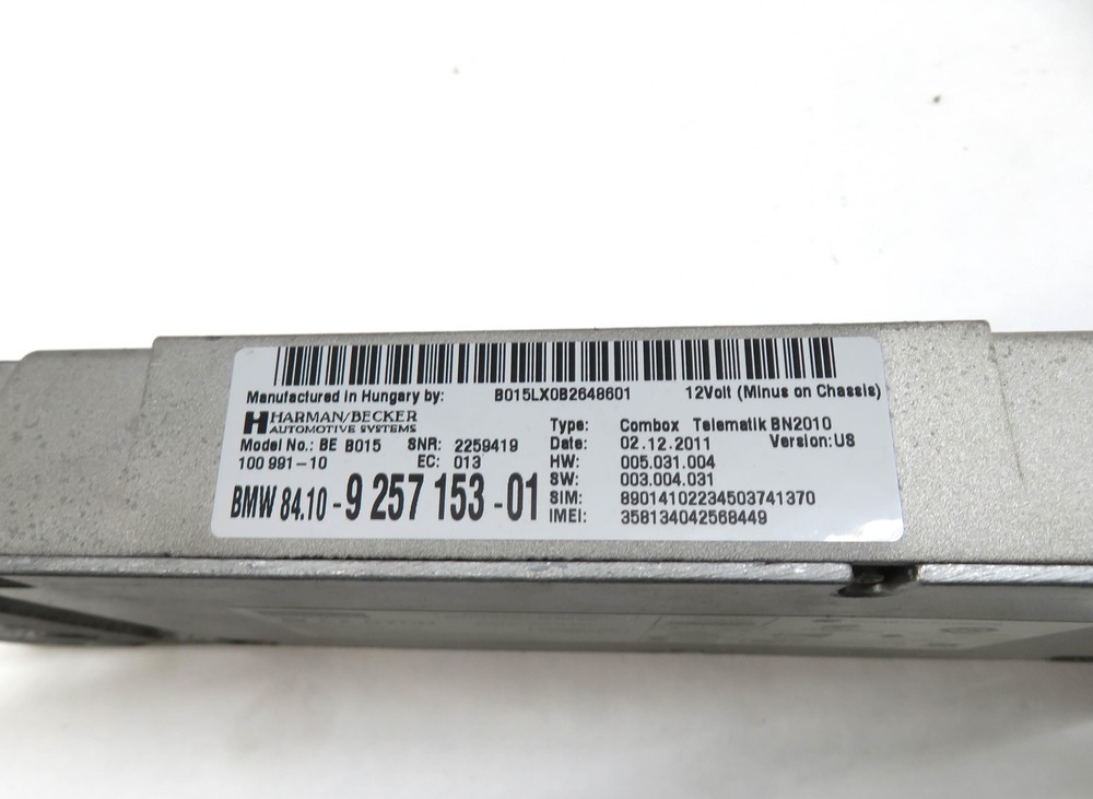 2012 BMW 740Li (F01) BLUETOOTH TELEMATIC CELL PHONE COMBOX COMMUNICATION MODULE