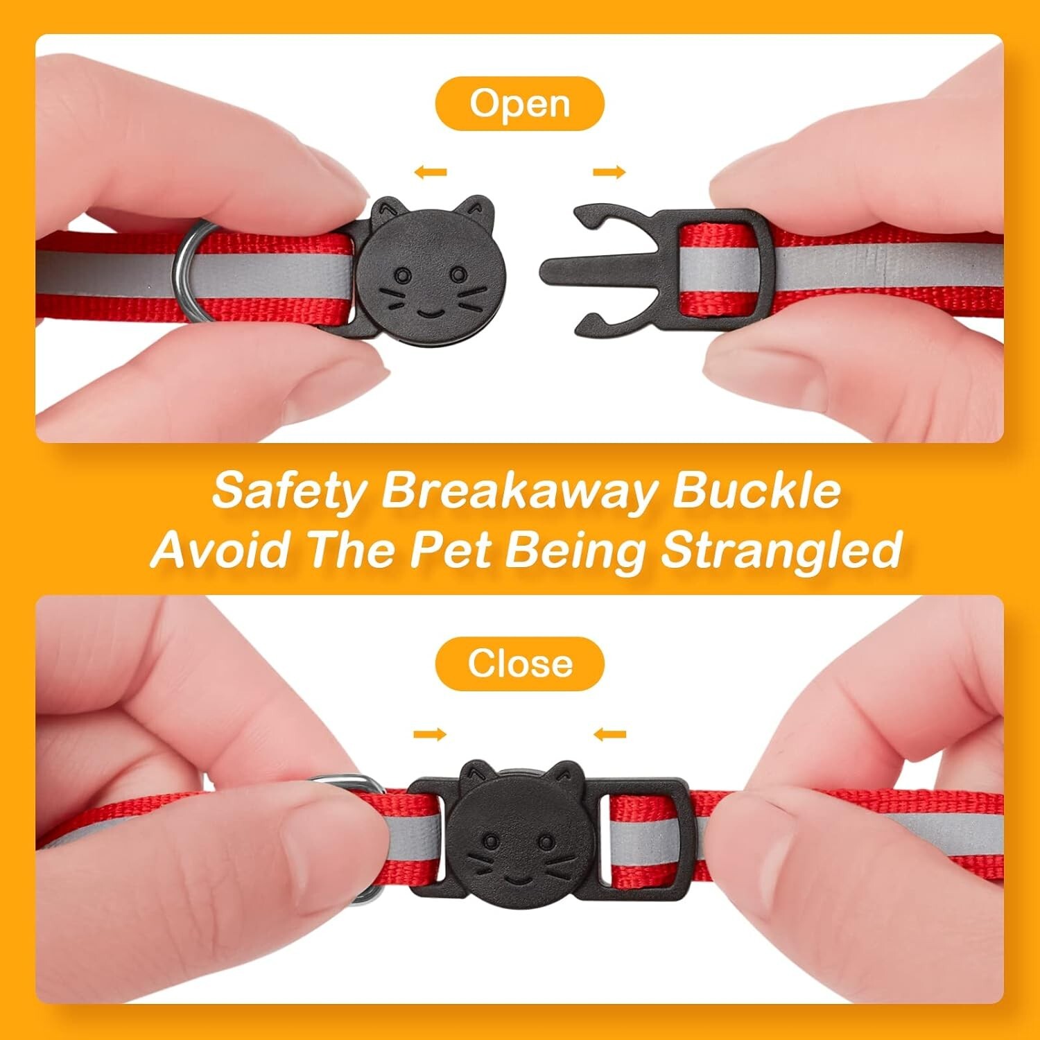 Extodry 12 OR 4 Pack Reflective-Breakaway Cat Collars with Bells,Safety Buckle