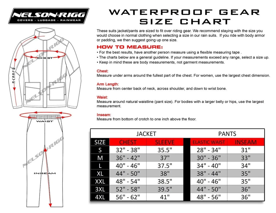 Nelson Rigg Stormrider 2-Piece Rainsuit Black Medium