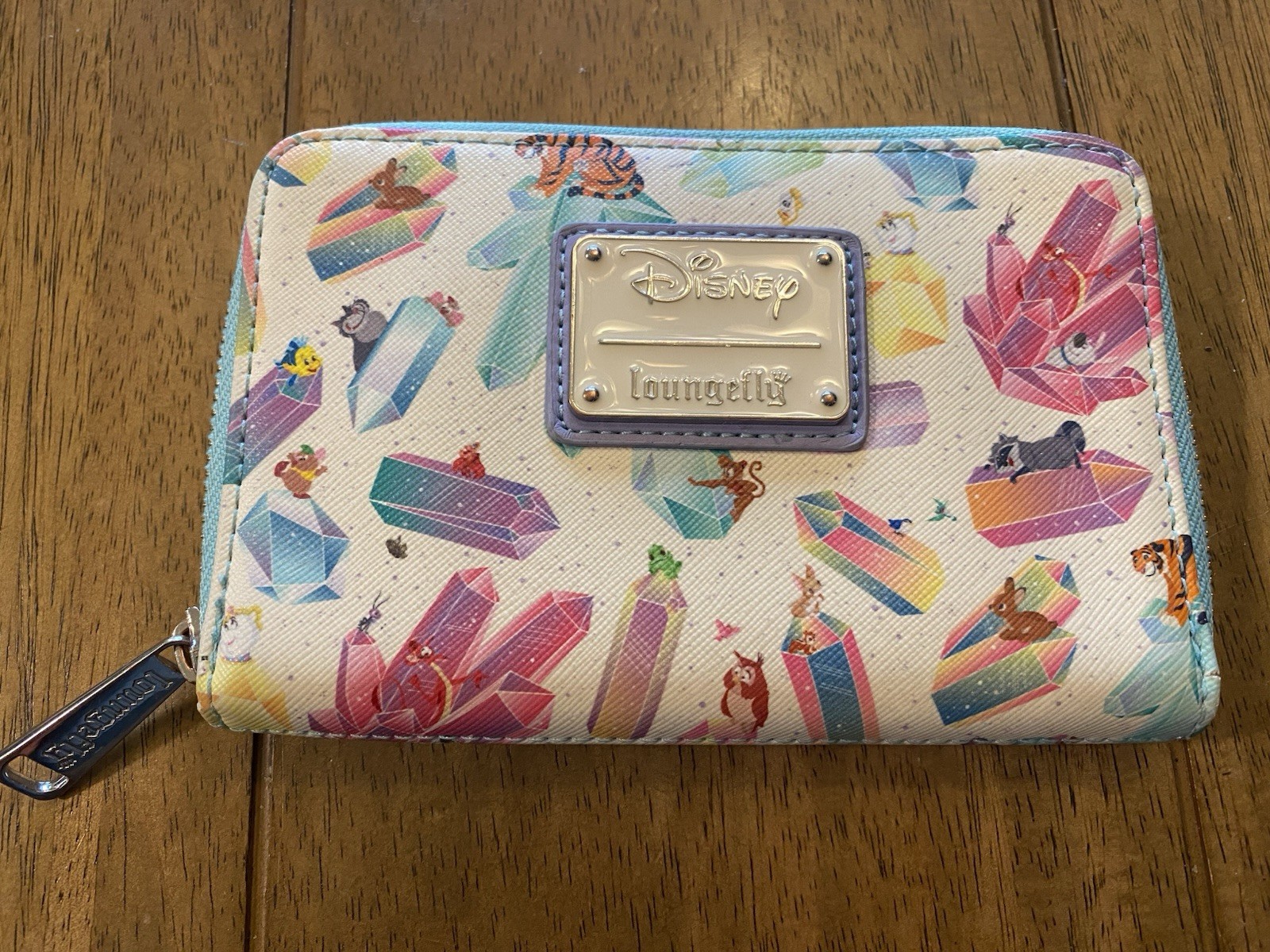 Loungefly Disney Princess Sidekicks Crystals GEM Zip Around Wallet Purse