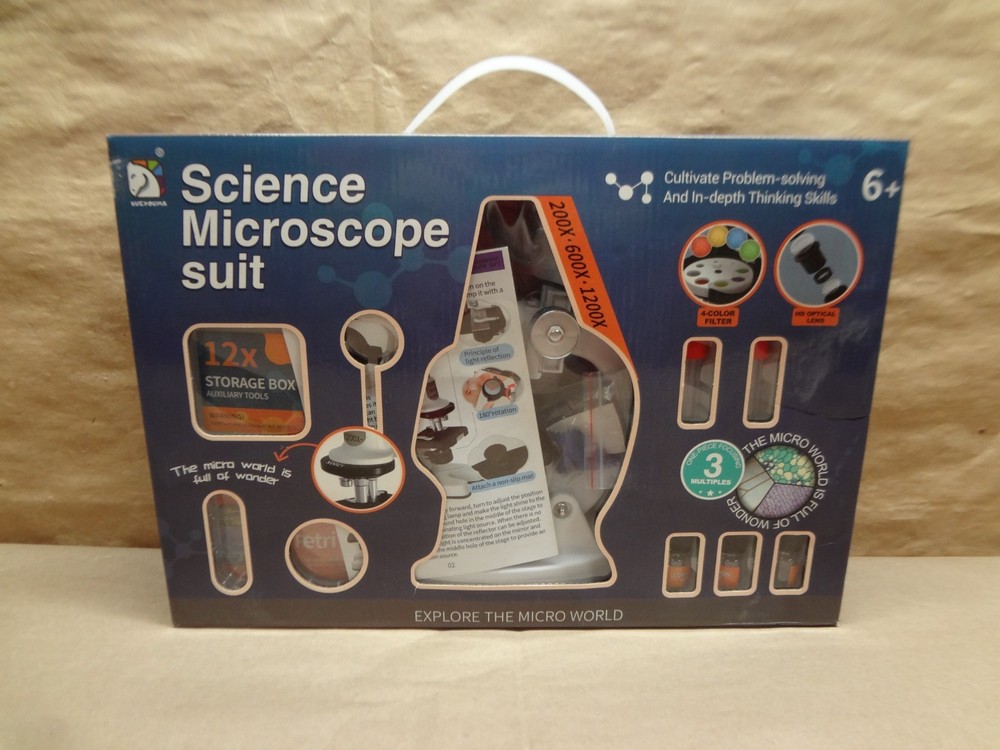 WeFone Microscope Set, Science Kits for Kids, 200X-1200X Compound Microscope Toy