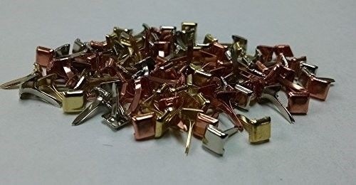 Metallic Metals Colored Mini Square Brads - Bulk 100ct