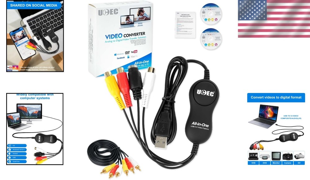 Effortless USB 2.0 Video Capture Card - VHS to Digital Conversion Made Simple