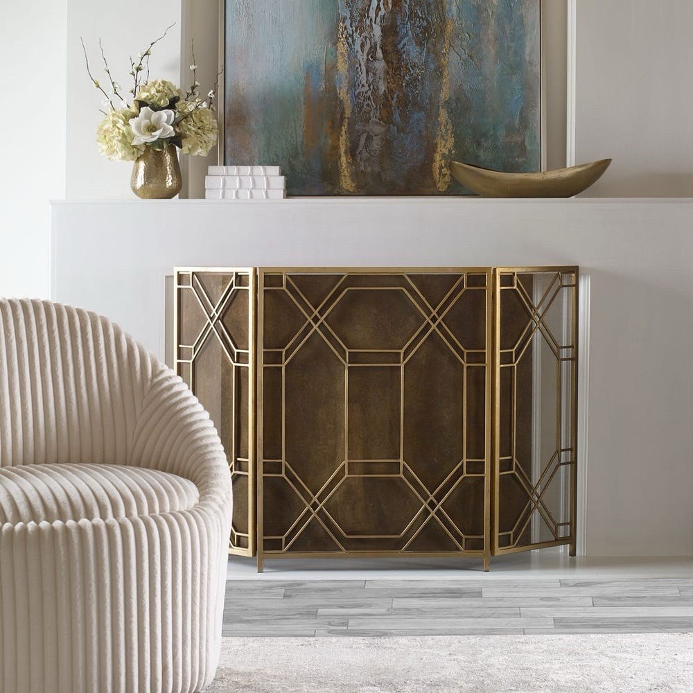 Uttermost Rosen Gold Fireplace Screen - 18707