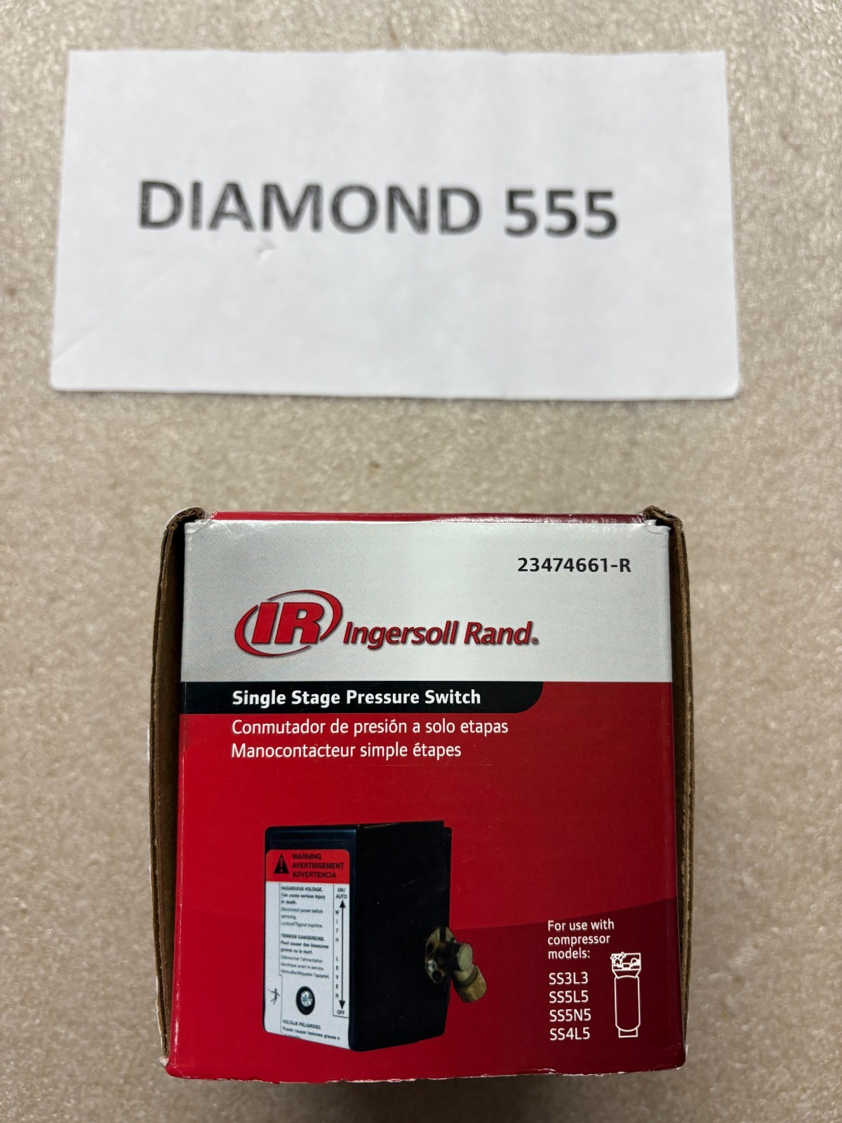 Ingersoll Rand Single Stage Pressure Switch - 23474661-R | 3920