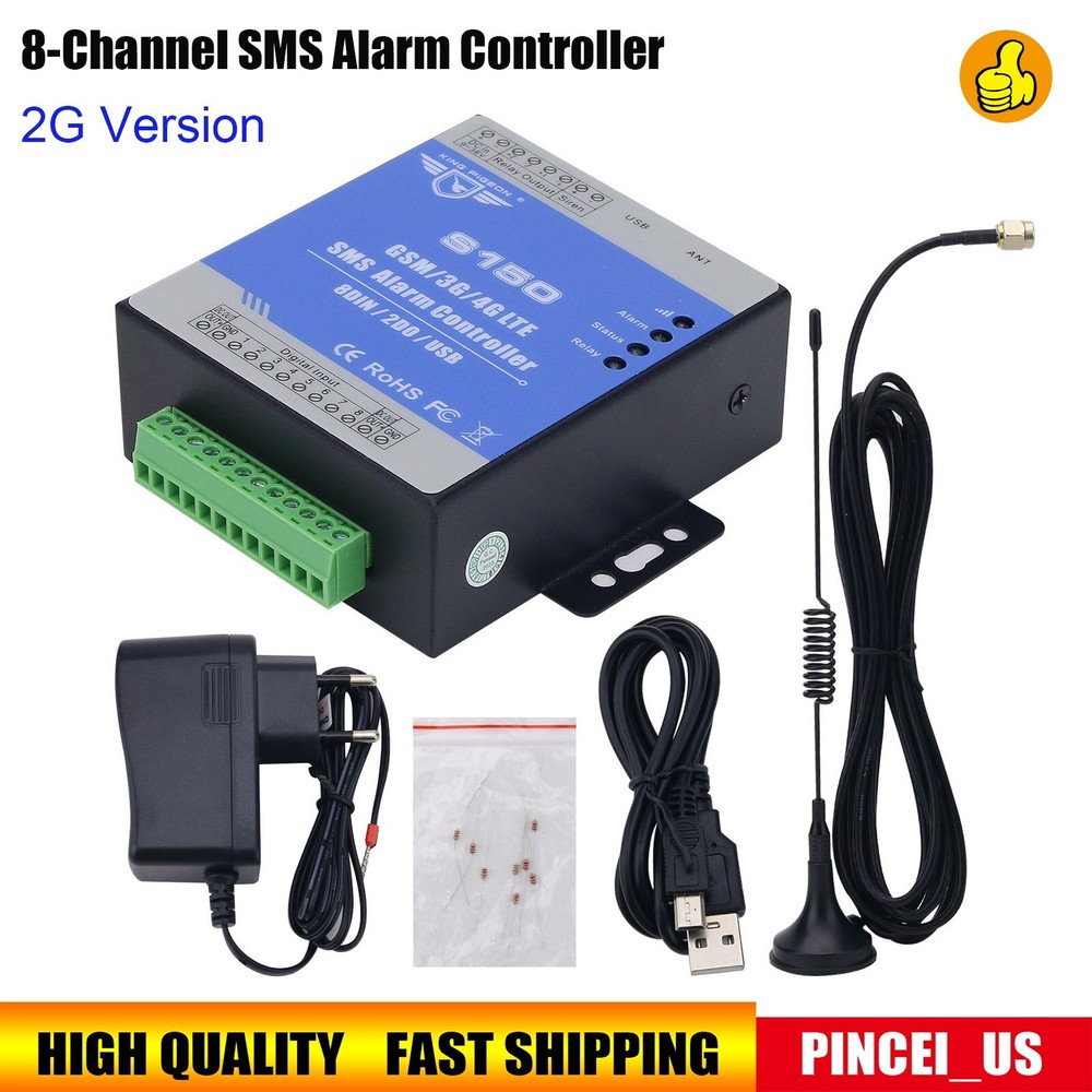 8-Channel SMS Alarm Controller SMS Relay Switch 8DIN 2DO USB S150 2G Version SZ