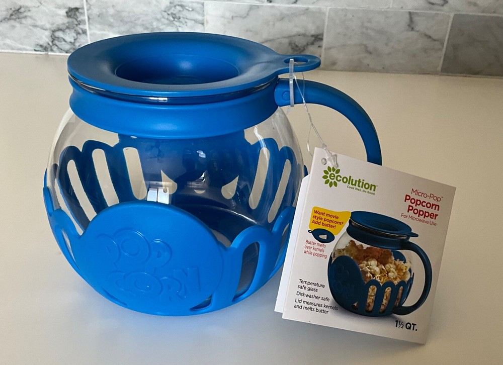 New Ecolution Microwave Popcorn Popper w/ Popcorn Sample Bags