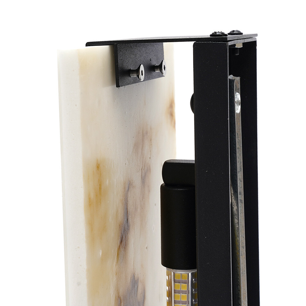 Marble Wall Light Hand Carved Alabaster Rectangular Sconce LED Indoor Wall Lamp