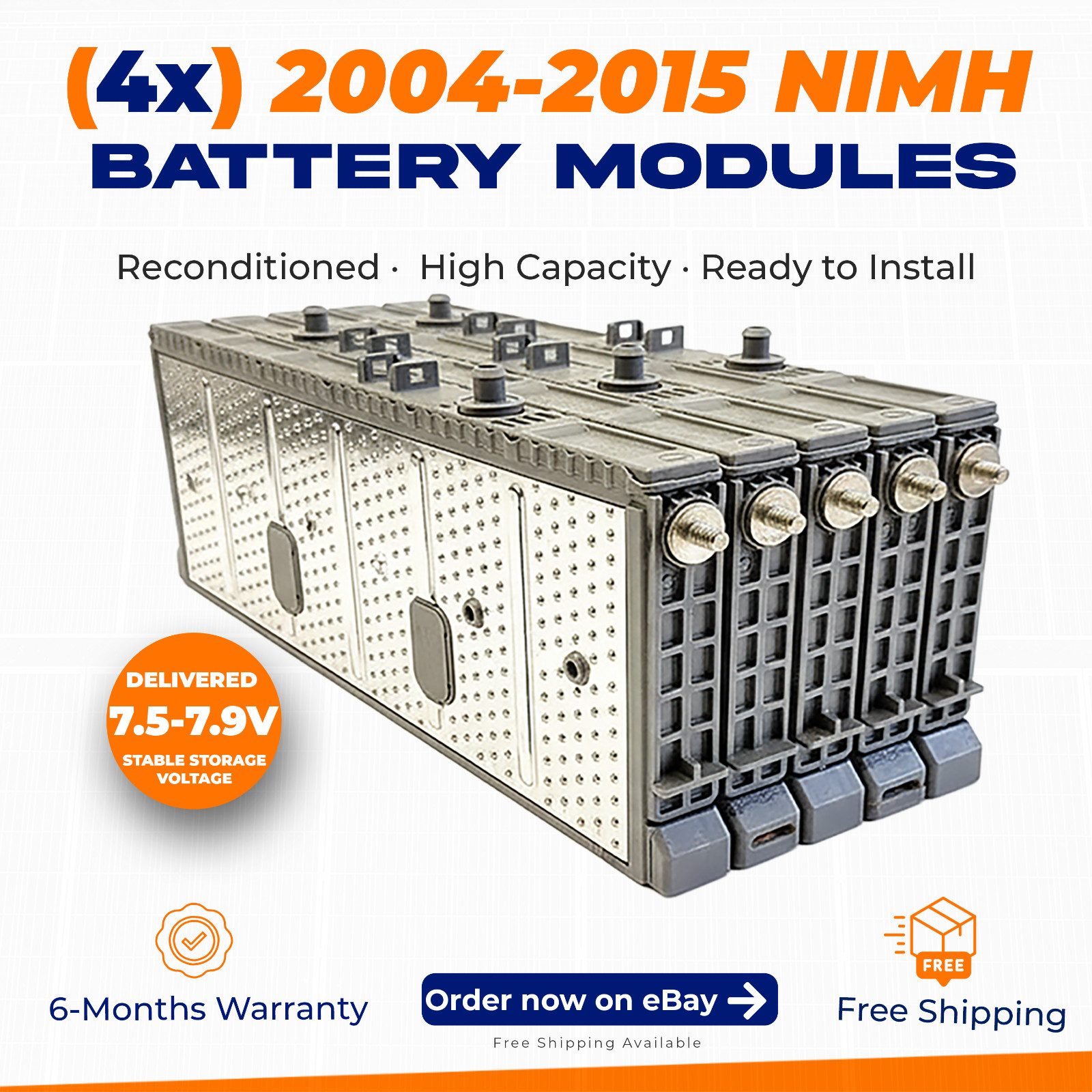 (4) 7.5v+ Toyota Prius Camry Hybrid Battery Cell Modules 04-15 High Capacity