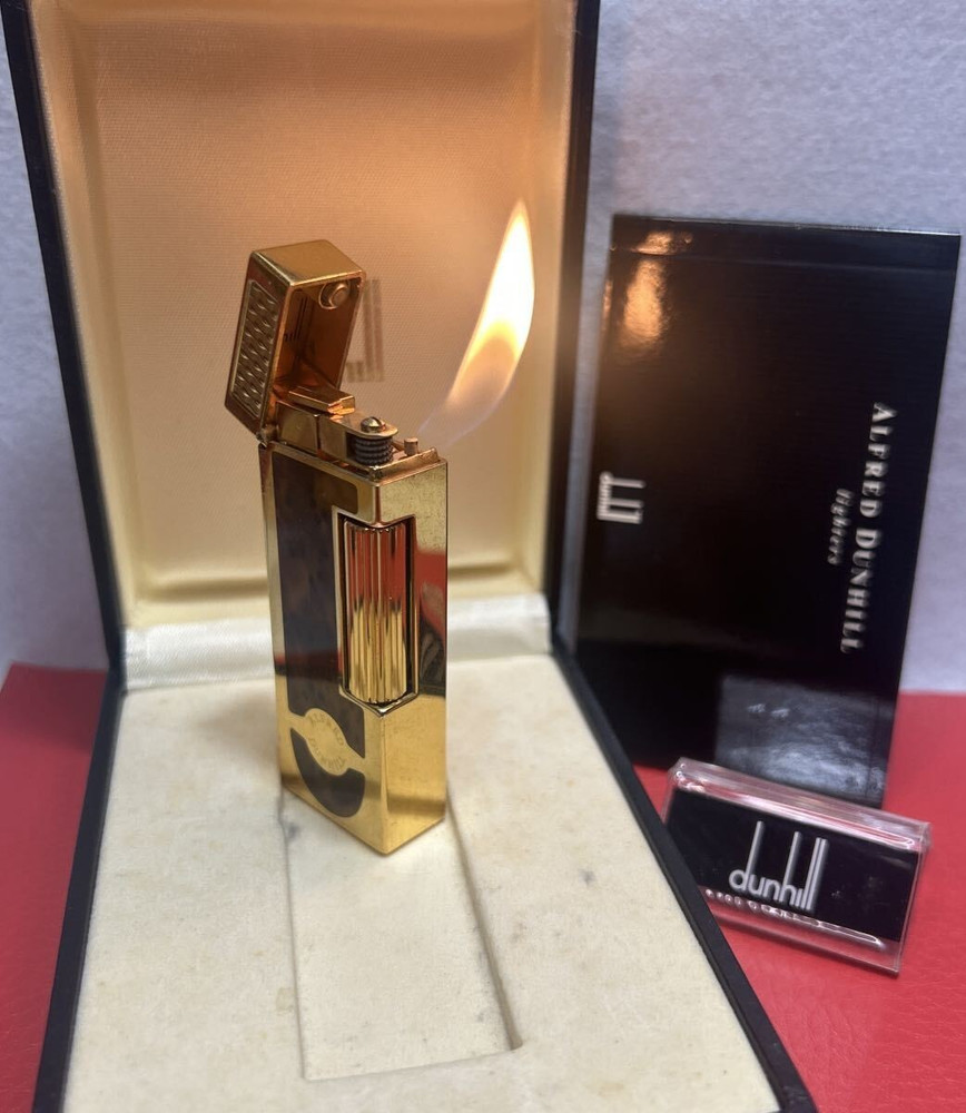 Overhauled Dunhill Rollagas lighter Brown Gold with box