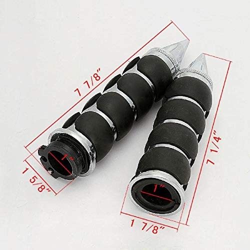 1 Pair Hand Grips Chrome Black-C