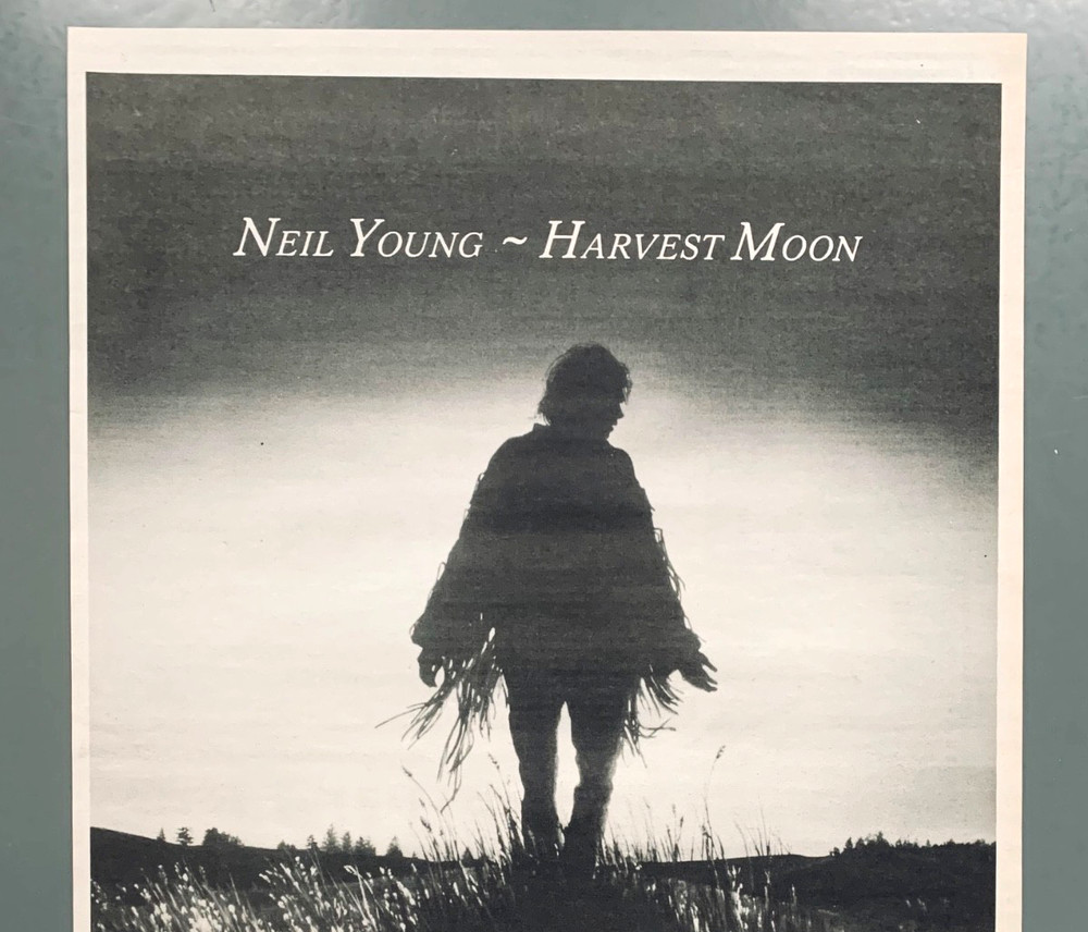 NEIL YOUNG 1992 original POSTER ADVERT HARVEST MOON Reprise