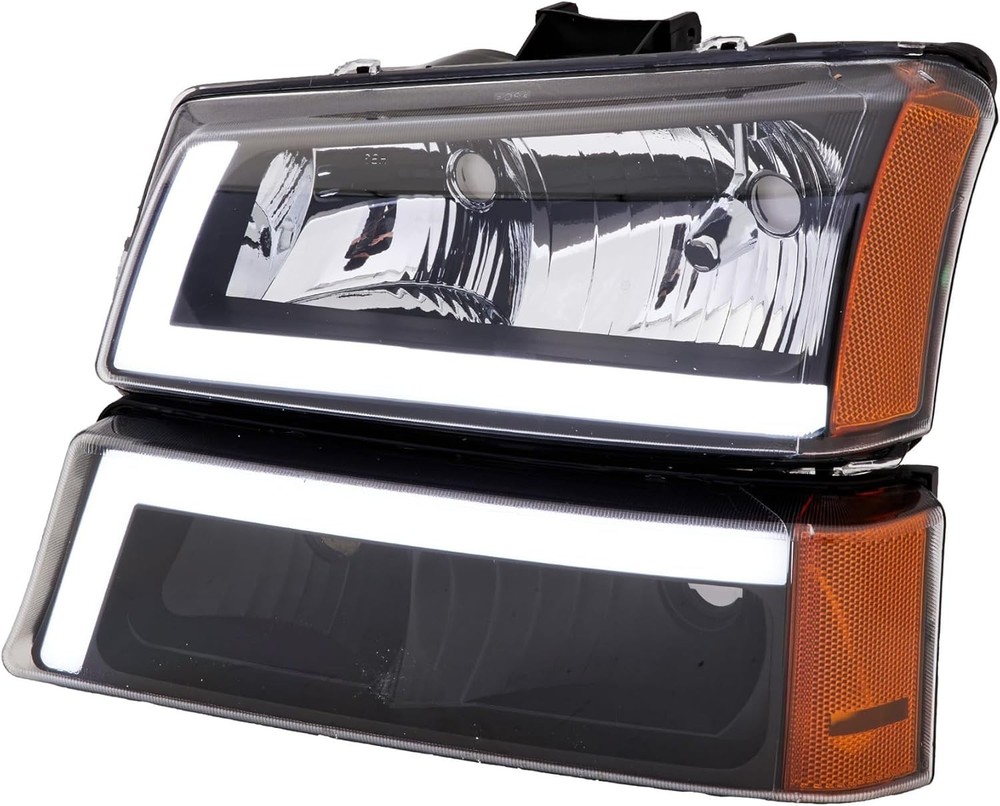 Headlights with LED Sequential Signal Compatible with Chevy Silverado Avalanche