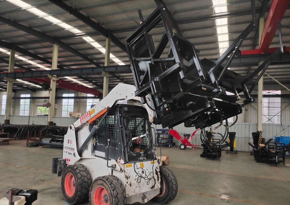 30T Hydraulic Skid Steer Firewood Processor 20ft Log Wood Splitter Processor