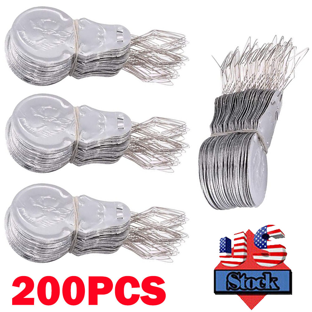 200pc Metal Wire Needle Threader Silver Hand Sewing Stitch Insertion Tool 1.7"