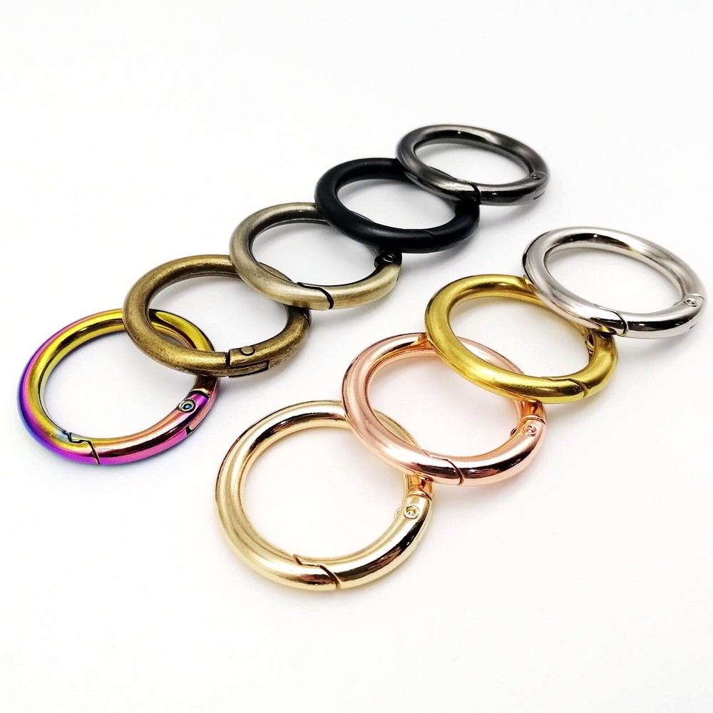Spring O Ring Open Key Leather Bag Strap Pendant Buckle Snap Clasp Clip Trigger