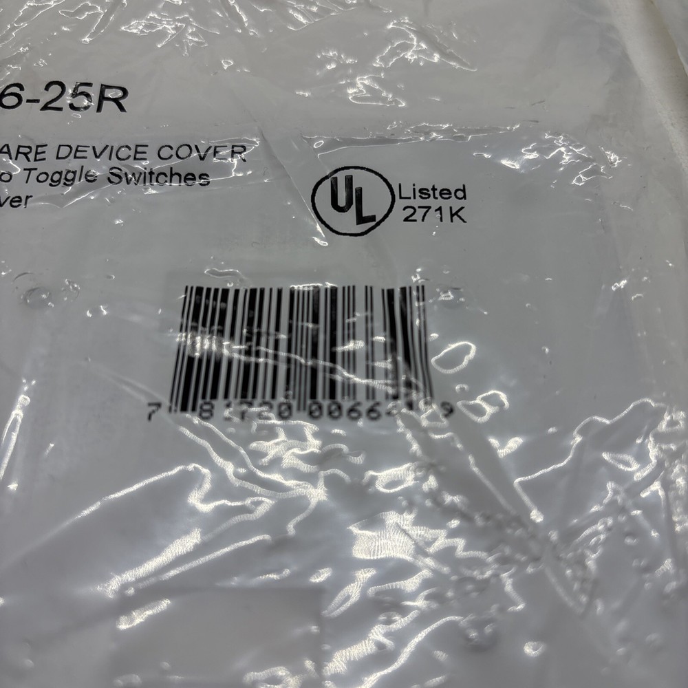 4 X Flat Square Device Cover Two Toggle 4" 476-25R -B1